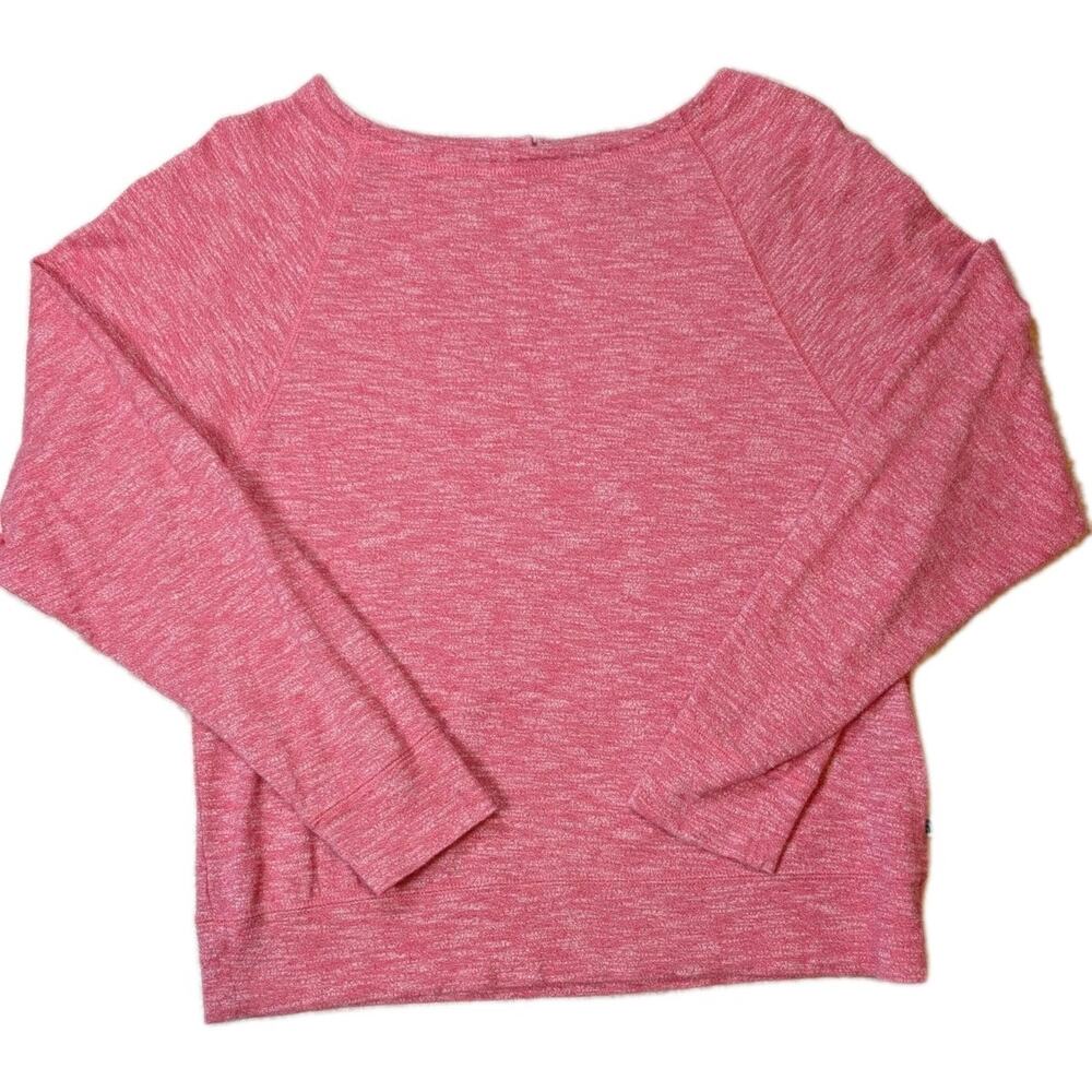 Women's The North Face Pink Marled Crewneck Sweatshirt Raglan Keyhole Small